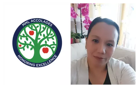 An event coin photo placeholder collaged with a selfie of a woman