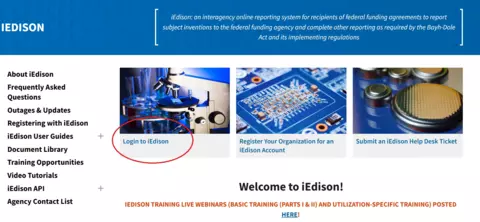 iEdison Homepage Screenshot