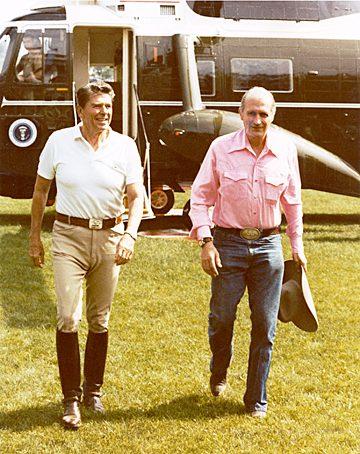 Commerce Secretary Malcolm "Mac" Baldrige and President Ronald Reagan