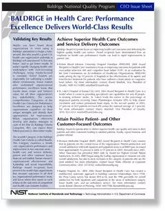 Performance Excellence Delivers World-Class Results Health Care