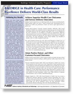 Performance Excellence Delivers World-Class Results Health Care