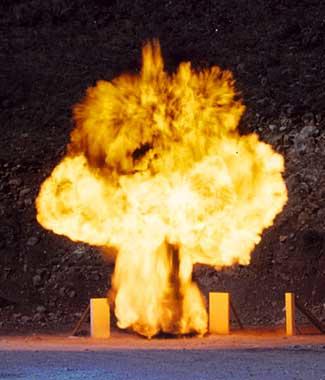 detonation within a blast-resistant trash receptacle
