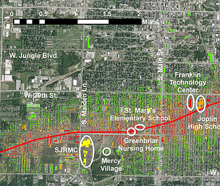 joplin tornado path map