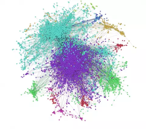 Frame from Animation of Internet Autonomous System Graph 2001