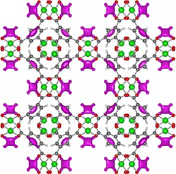 closeup image of the HKUST-1 metal-organic framework