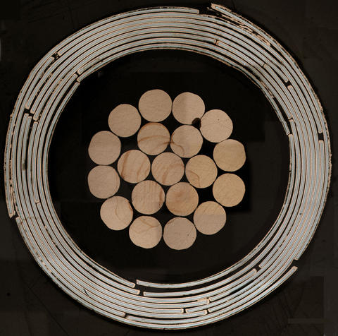 Cross-section of a high-temperature superconducting cable design invented at NIST.