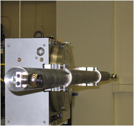 A 3 meter optical length standard under calibration.