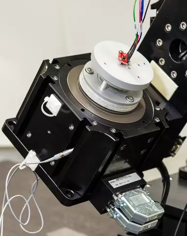 close-up of instrument for testing accelerometers
