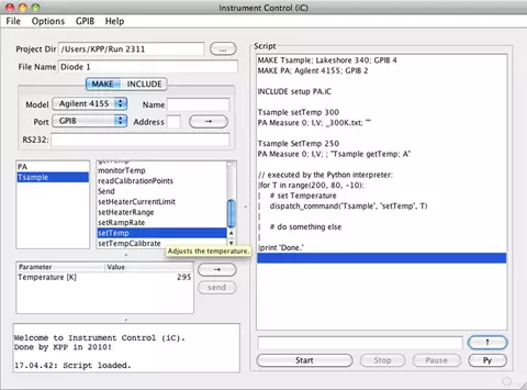 Screenshot of the iC user interface.