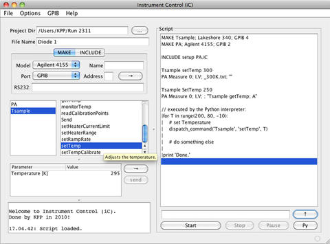 Screenshot of the iC user interface.