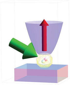 illustration of nitrogen vacancy within a diamond crystal