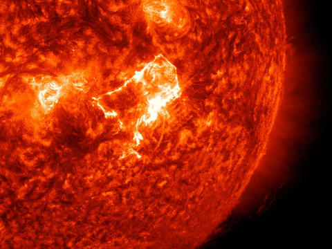 the Sun seen at 30.4 nanometers
