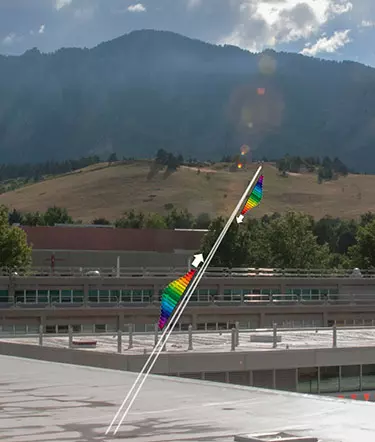 Photo illustration of NIST experiment using a pair of laser frequency combs