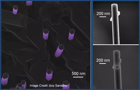 Image of gallium nitride wires.
