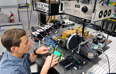 Igor Vayshenker at the calibration bench