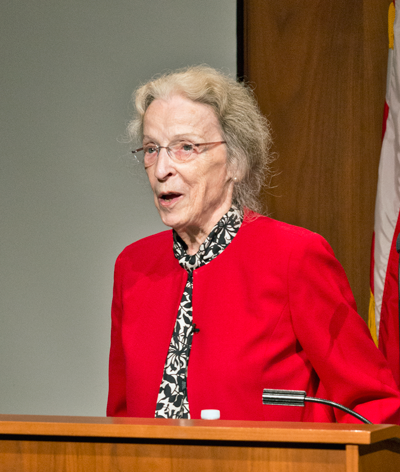 Katharine Gebbie giving a speech