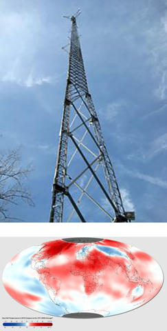 Influx tower with globe