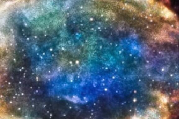 Multicolored view of stars and gas clouds