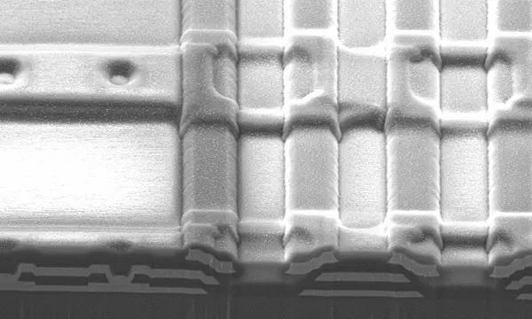 FIB cross section of a SQUID multiplexer integrated circuit