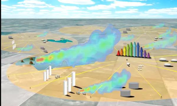 Methane leak monitoring and tech transfer illustration