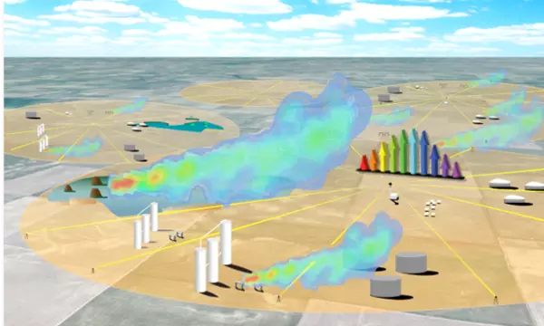 Methane leak monitoring and tech transfer illustration