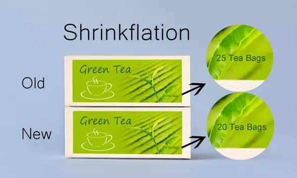 Shrinkflation-new package fewer tea bags