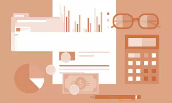 light orange background with darker orange pattern of icons on top of it