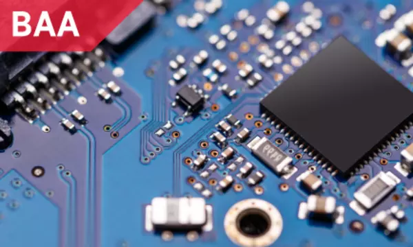 zoomed in image of microelectronics on a circuit board
