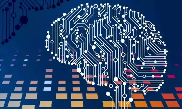 Graphic of a brain made of circuits