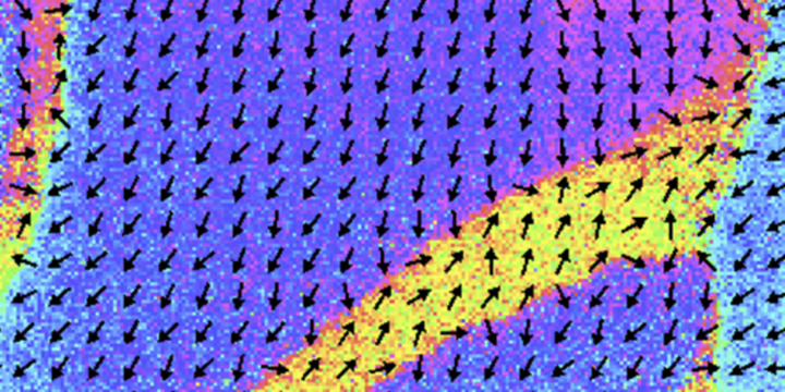 SEMPA image showing the magnetization of an unpatterned region of Ta/CoFeB.