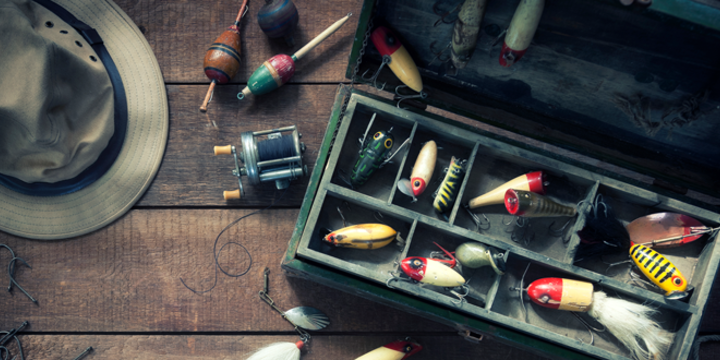 Vintage Fishing Tackle Background