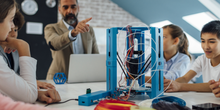 Kids Learning 3D Printing In School