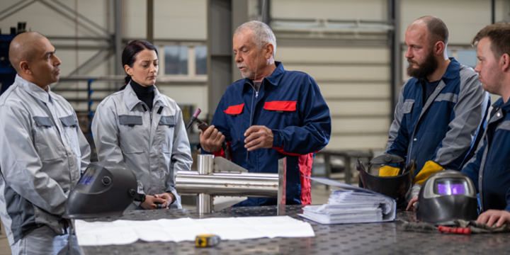 Worker training in a manufacturing facility