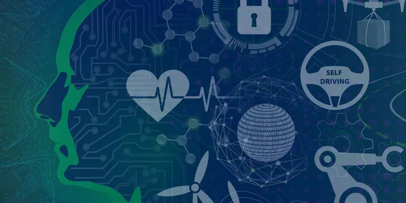 methods of data collection in research project Composite image representing artificial intelligence. Image of graphic human head with images representing healthcare, cybersecurity, transportation, energy, robotics, and manufacturing.