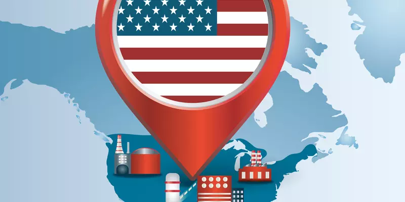 map showing growth of manufacturing and small-scale supply chain businesses in the US