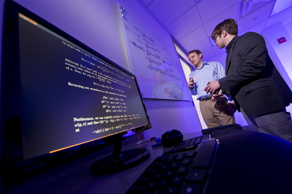 Stephen Jordan of ACMD works with University of Maryland graduate student Michael Jarret on the analysis of adiabatic quantum optimization algorithms. ITL is partnering with the University to create Joint Ctr for Quantum Information and Computer Science