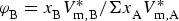 $$\varphi_{\rm B} = x_{\rm B} V_{\rm m,B}^* /\sum x_{\rm A} V_{\rm m,A}^*$$