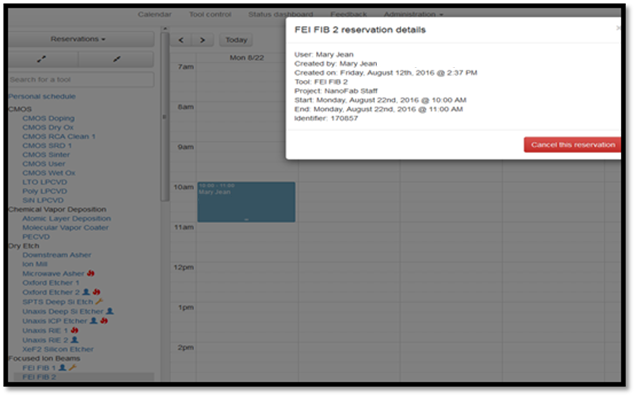 Figure 16: Confirming Reservation Update