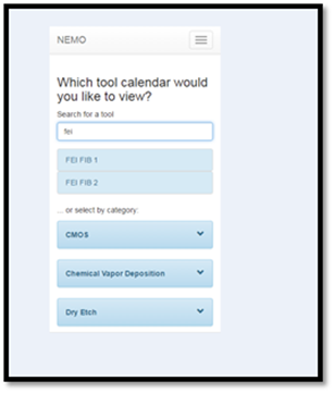 Figure 8 – Making a reservation on a mobile device