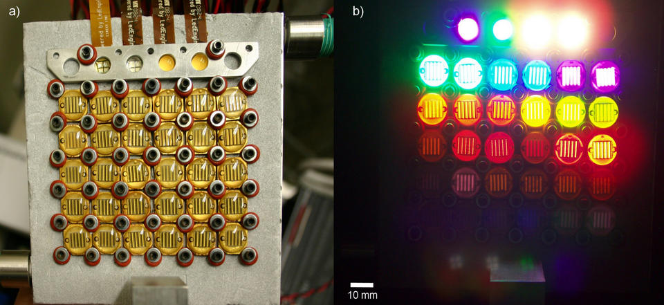 Sections of the new NIST measurement system's LED plate