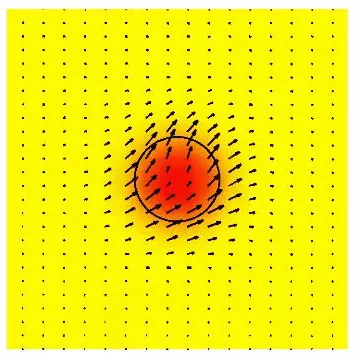 Still from video clip. The shows the development of the soliton over the course of about 2.7 nanoseconds. 