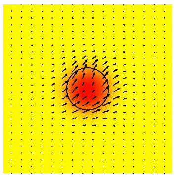 Still from video clip. The shows the development of the soliton over the course of about 2.7 nanoseconds. 