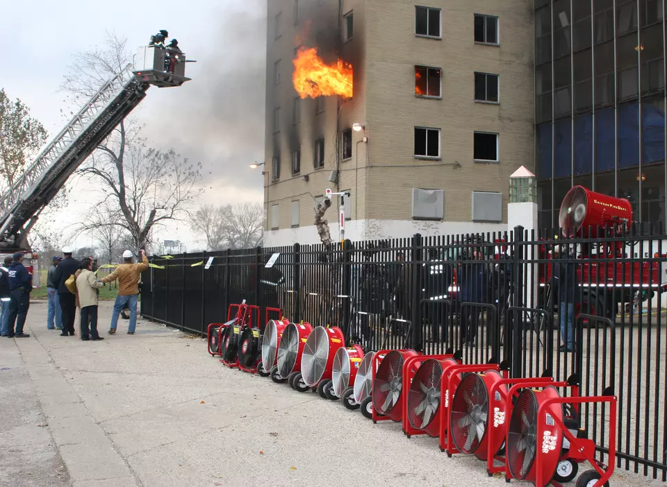 High-rise fire test