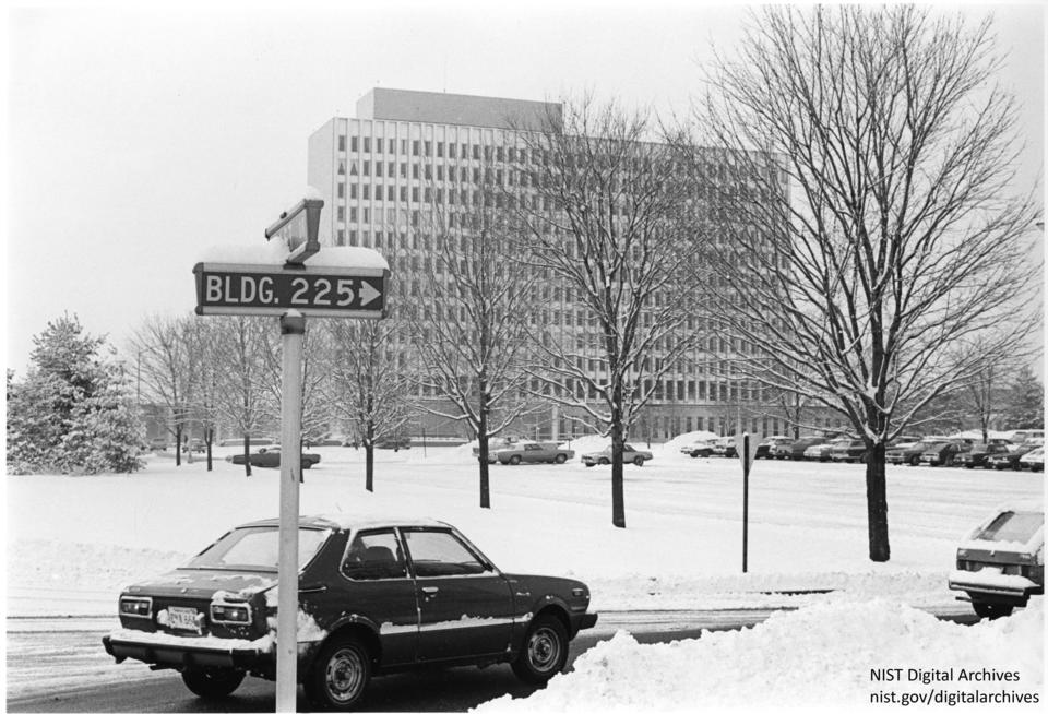 Part of the NIST Gaithersburg, Maryland campus in the winter of 1977.