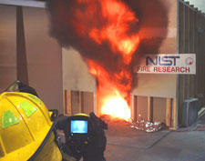 NIST firefighter with thermal imager