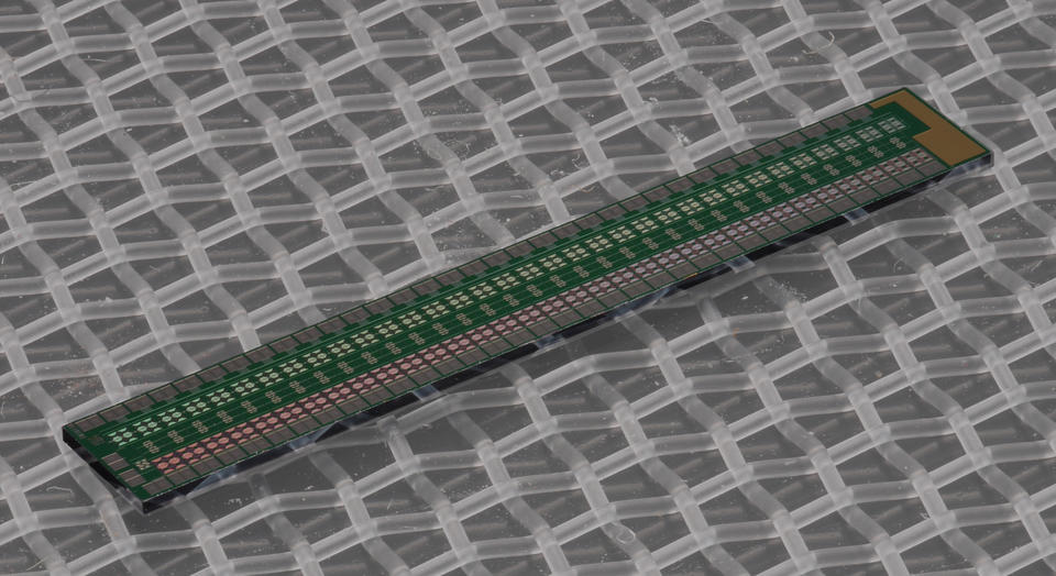 Photo of the NIST BICEP Telescope Camera Superconducting Circuit Chip