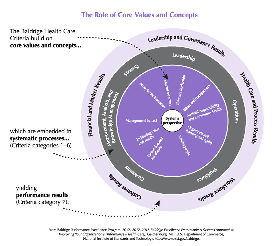 2017-2018 Baldrige Framework (Health Care) Role of Core Values and Concepts JPEG Download