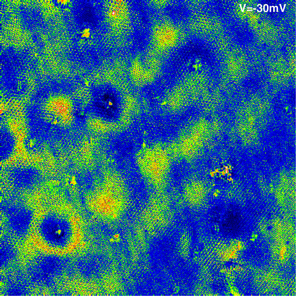 spectroscopy image of electron interference in a section of graphene sheet