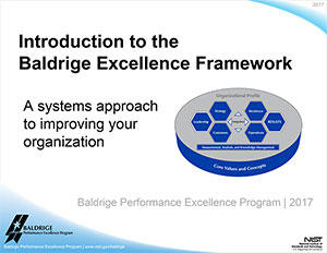 Introduction to the Baldrige Framework Slide 1
