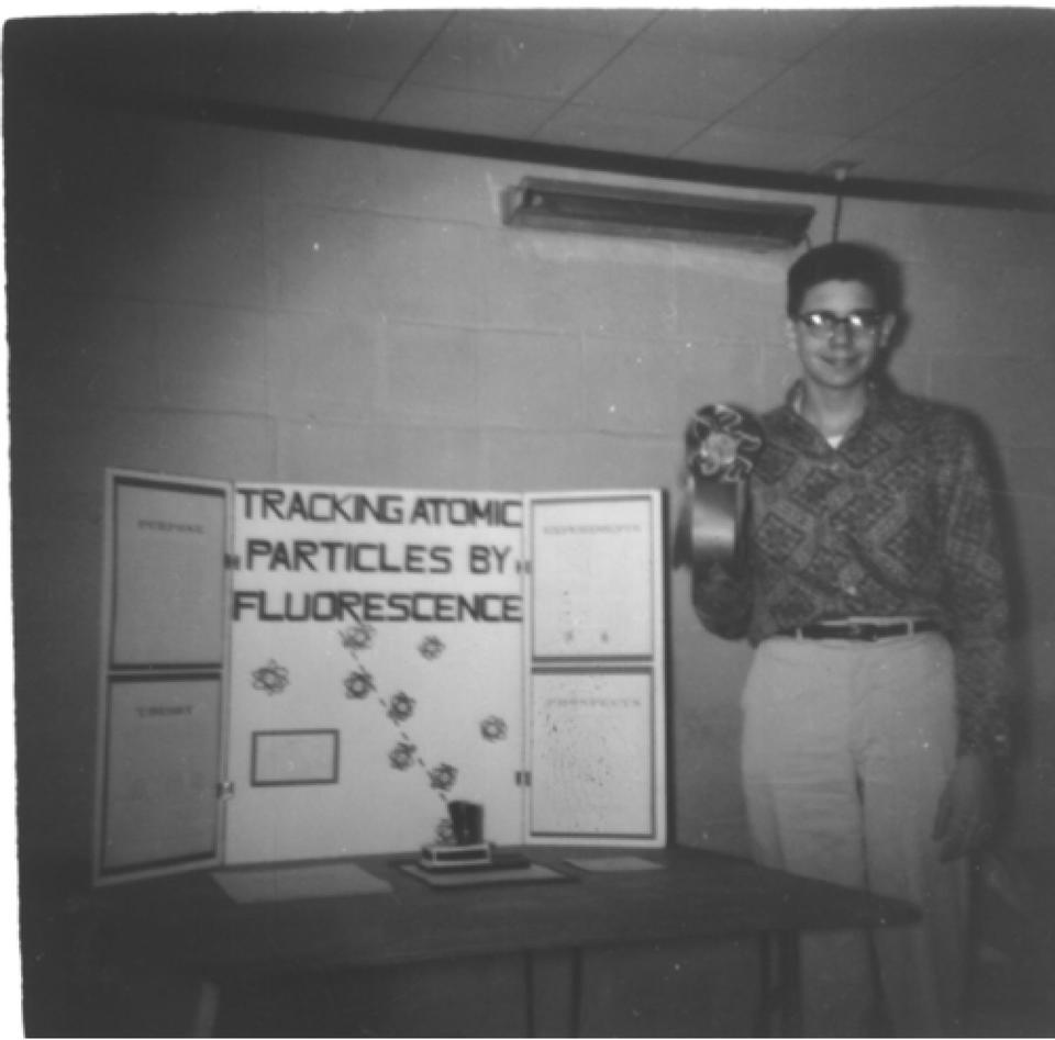 Bill Phillips with Science Project and Ribbon